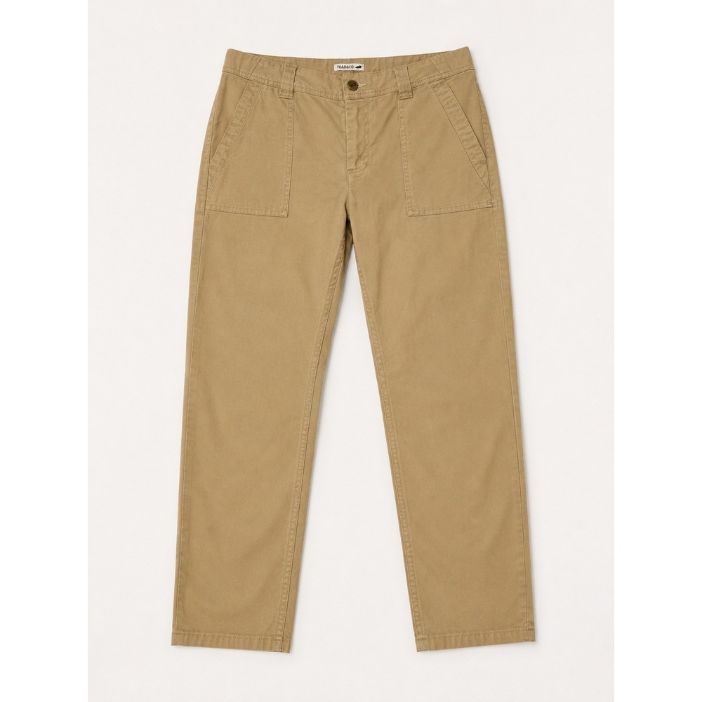 Toad&Co Mission Ridge Pant Tan Khaki Organic Cotton Tencel Straight Leg Size 6